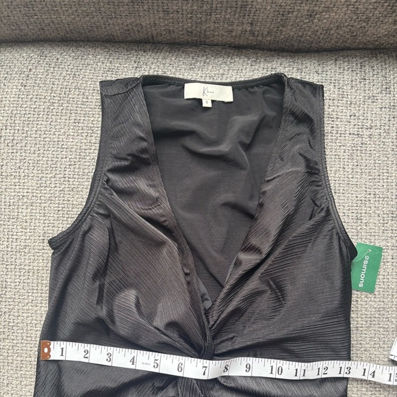 Brand New Black Maxi Dress - Size Small | Elegant V-Neck, Stretch Fit - Picture 3 of 6